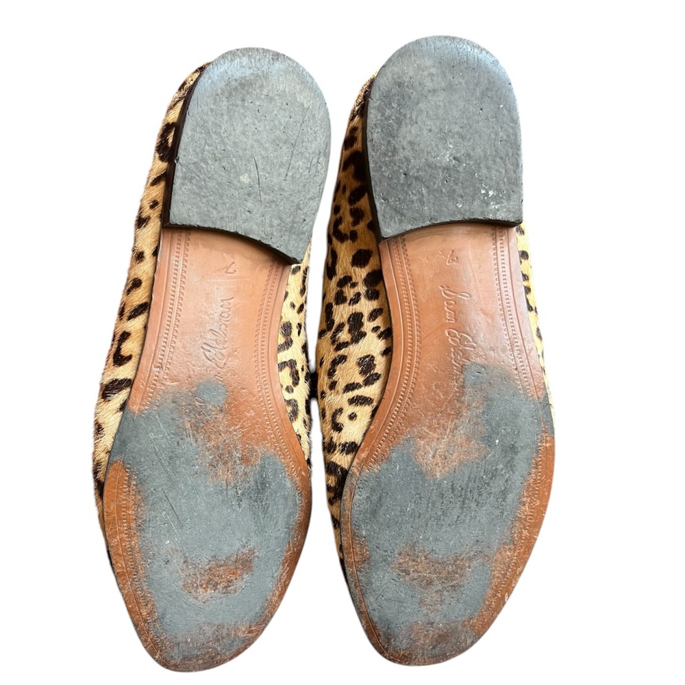 Sam Edelman Loafers Womens 7 Brown Leopard Calf Hair Jordy Slip On Flats Leather - Picture 5 of 8